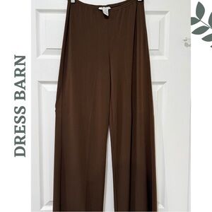🛍️3/$40 Dress Barn Women’s Pull On Wide Leg Knit Brown Pants Size 10